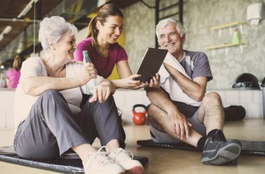 old couple with fitness instructor